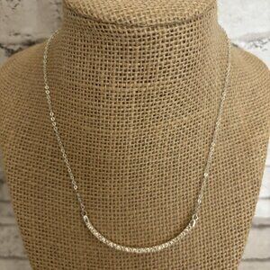 NA Silver Plated Pendant Rhinestone Necklace 14”